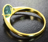 Золотое кольцо с параиба турмалином морской волны 1,24 карата
