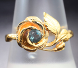 Золотое кольцо с уральским александритом высоких характеристик 0,24 карата