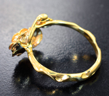 Золотое кольцо с уральским александритом высоких характеристик 0,24 карата