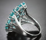 Роскошное серебряное кольцо с «неоновыми» апатитами Серебро 925