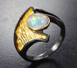 Серебряное кольцо с кристаллическим эфиопским опалом 0,94 карата Серебро 925