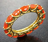 Яркое серебряное кольцо с огранеными эфиопскими опалами Серебро 925