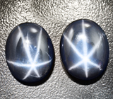 Крупная пара звездчатых сапфиров 24,92 карата 