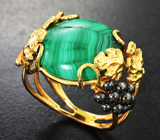 Золотое кольцо с уральским малахитом 11,86 карата Золото