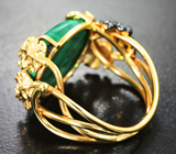Золотое кольцо с уральским малахитом 11,86 карата Золото
