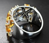 Замечательное серебряное кольцо с цитринами