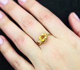 Золотое кольцо с насыщенным гелиодором 1,36 карата