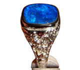 Перстень с небесно-голубым опалом Серебро 925