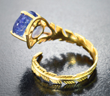 Золотое кольцо с крупным насыщенным танзанитом 3,61 карата