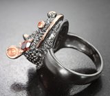 Серебряное кольцо с альмандинами гранатами Серебро 925
