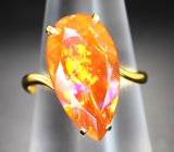 Кольцо с ограненным эфиопским опалом 2,89 карата Золото