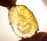 Золотой кулон с крупным полихромным резным цитрином 78,79 карата Золото