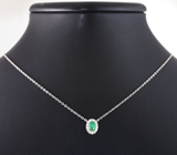 Изящный серебряный комплект с изумрудами Серебро 925