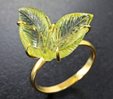Золотое кольцо с резным лимонным цитрином 7,48 карата
