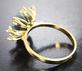 Золотое кольцо с крупным насыщенным уральским александритом 3,72 карата и бриллиантами Золото