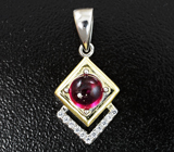 Изящный серебряный комплект с насыщенными рубинами Серебро 925