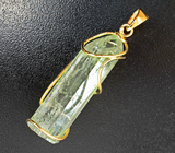 Золотой кулон с крупным ограненным кристаллом гелиодора 37,83 карат