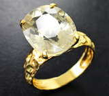 Золотое кольцо с гелиодором высокой чистоты 10,83 карата