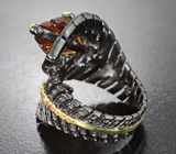 Серебряное кольцо с резным цитрином