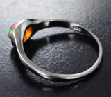Серебряное кольцо с кристаллическим черным опалом 0,43 карата Серебро 925
