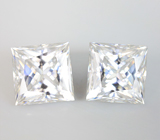 Пара бесцветных муассанитов 3,54 карата 