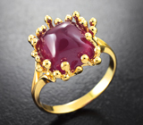 Золотое кольцо с редкой формы рубином 7,8 карата Золото