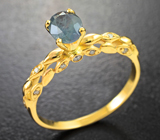 Золотое кольцо с уральским александритом высоких характеристик 0,63 карата и бриллиантами Золото