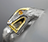 Серебряное кольцо «Змейка» с розовыми турмалинами, танзанитами и желтыми сапфирами