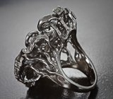 Серебряное кольцо с кристаллическим эфиопским опалом, перидотами и жемчугом Серебро 925