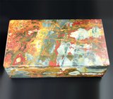Большая шкатулка-купюрница из южно-уральской яшмы «Пикассо» и долерита