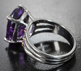 Серебряное кольцо с аметистом лазерной огранки 7,45 карата