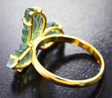 Золотое кольцо с резными зелеными турмалинами 4,4 карата