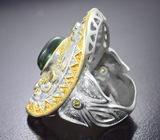 Серебряное кольцо с малахитом 4,04 карата Серебро 925