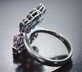 Серебряное кольцо c разноцветными шпинелями 5,8 карата