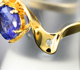 Золотое кольцо с насыщенным полихромным танзанитом 2,8 карата и бриллиантами Золото