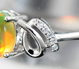Замечательное серебряное кольцо с кристаллическим эфиопским опалом Серебро 925