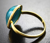 Золотое кольцо с армянской бирюзой с включением золотого пирита 5,68 карата Золото