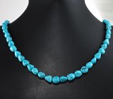 Роскошное золотое колье с ярчайшей крупной армянской бирюзой 194,75 карата Золото