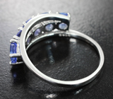 Элегантное серебряное кольцо с яркими танзанитами Серебро 925