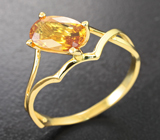 Золотое кольцо с чистейшим полихромным сапфиром 1,87 карата