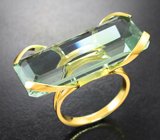 Золотое кольцо с крупным оливковым аметистом 23,93 карата
