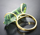 Золотое кольцо с крупным оливковым аметистом 23,93 карата Золото