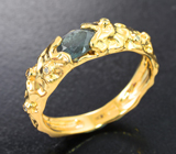 Золотое кольцо с насыщенным уральским александритом 0,57 карата и бриллиантами Золото