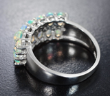 Стильное серебряное кольцо с кристаллическими эфиопскими опалами Серебро 925