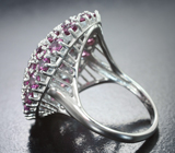 Крупное серебряное кольцо с родолитами