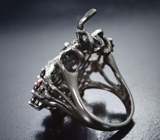 Серебряное кольцо с аметистом, пиропами и родолитами гранатами Серебро 925