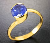 Золотое кольцо с бархатисто-синим танзанитом 2,13 карата Золото