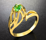 Золотое кольцо с насыщенным уральским демантоидом 0,46 карата Золото