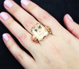 Золотое кольцо с уникальным чистейшим морганитом 24,66 карата, рубеллитами и бриллиантами Золото