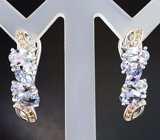 Превосходные серебряные серьги с танзанитами